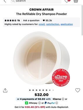 Crown Affair Refillable Dry Shampoo Powder - refill